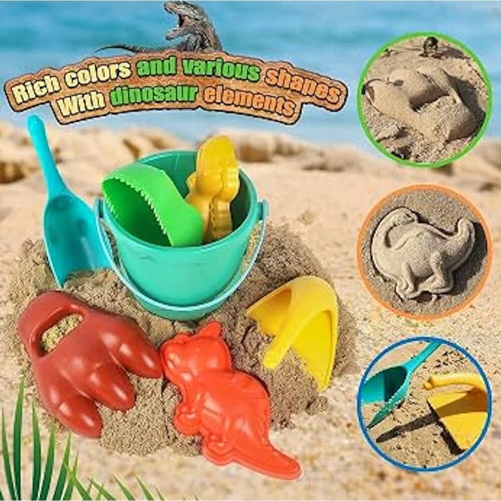 Sand Toy Snow Toys Set, Dinosaur Theme Toddler Beach Toy, Snow Fort Bucket, Shov